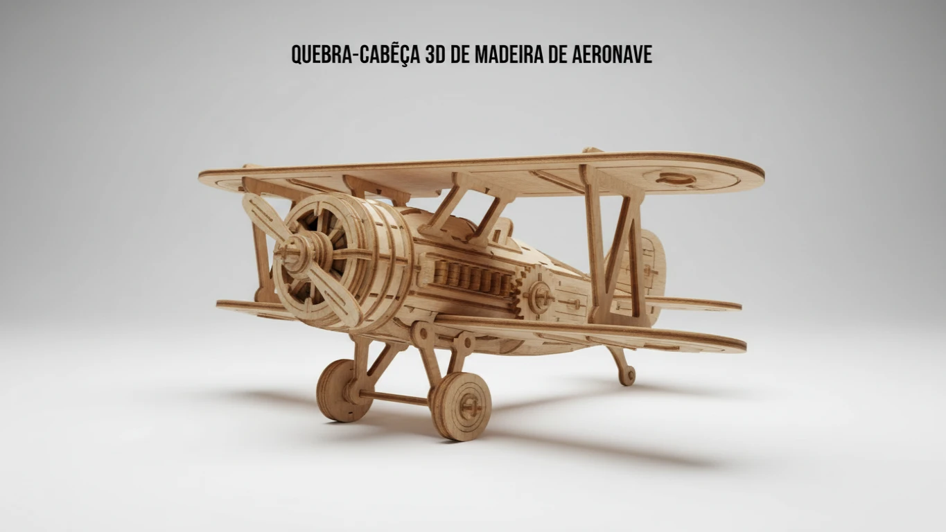 Quebra-Cabeça 3D de Madeira de Aeronave