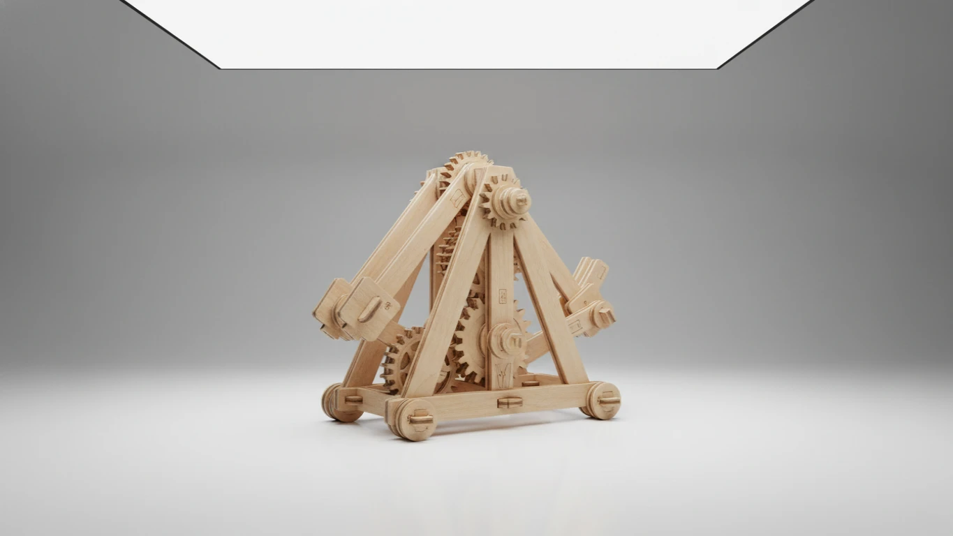 Quebra-cabeça 3D de Engenharia em Madeira