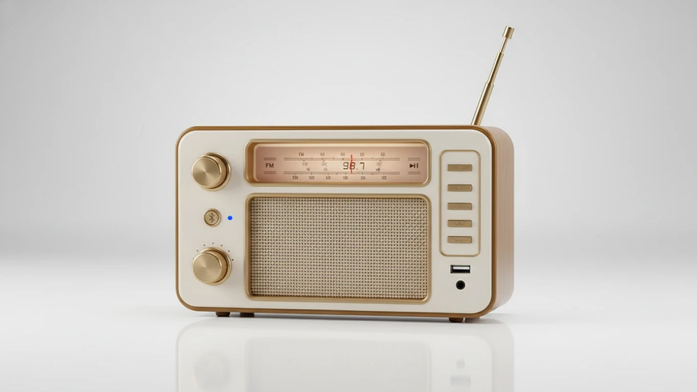 Rádio Retrô com Bluetooth e USB