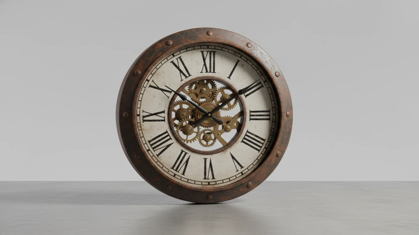 Relógio de Parede Estilo Vintage Industrial