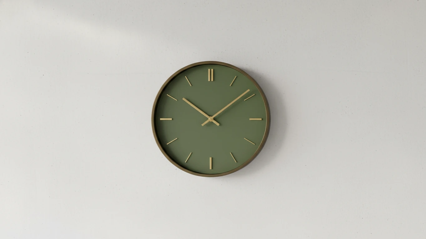 Relógio de Parede Minimalista Verde