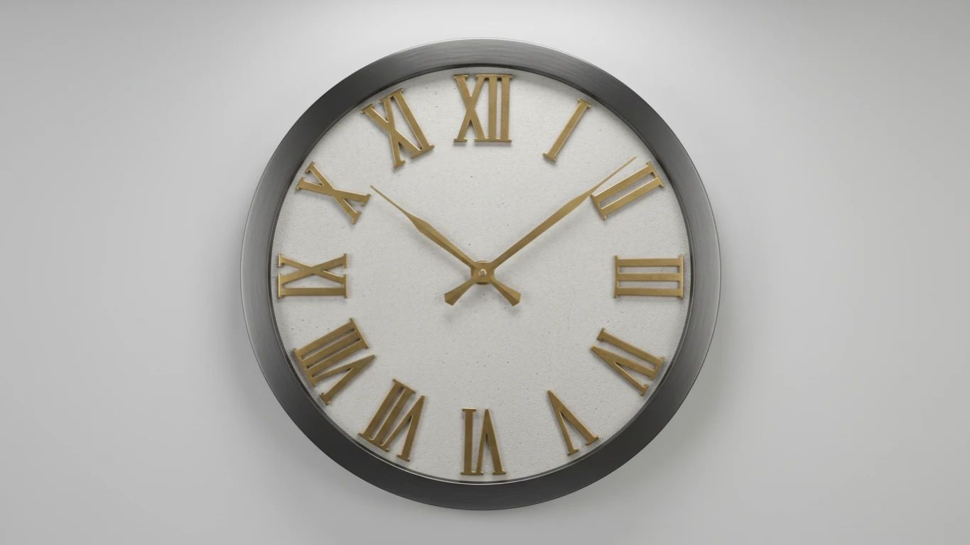 Relógio de Parede com Números Romanos