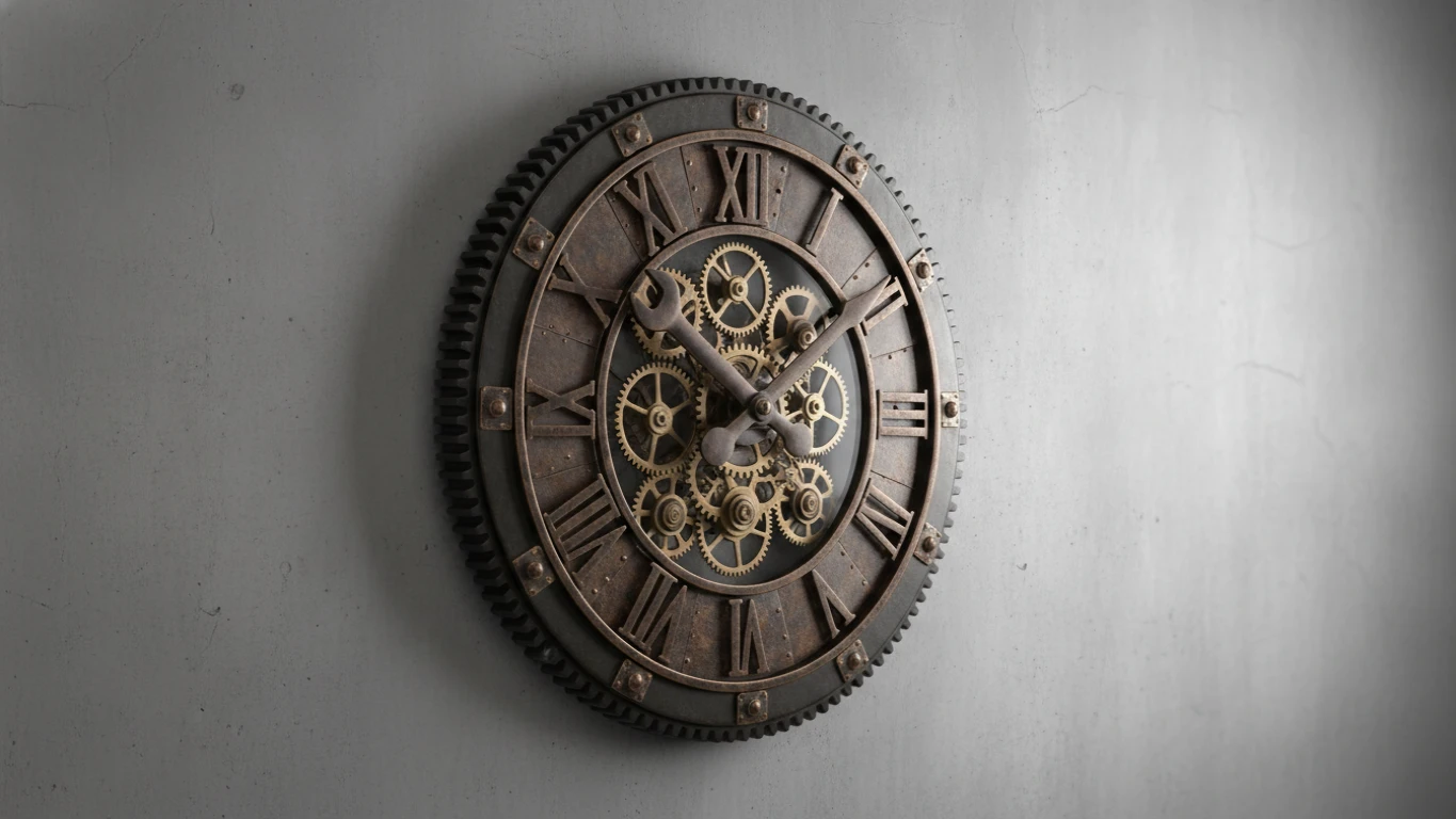 Relógio de Parede de Design Industrial