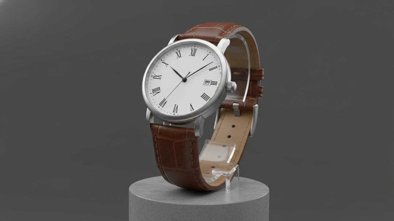 Relógio de Pulso Analógico com Pulseira de Couro