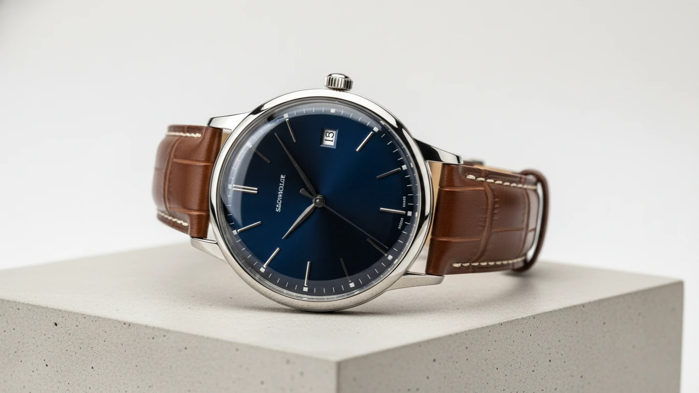 Relógio de Pulso Clássico com Mostrador de Safira