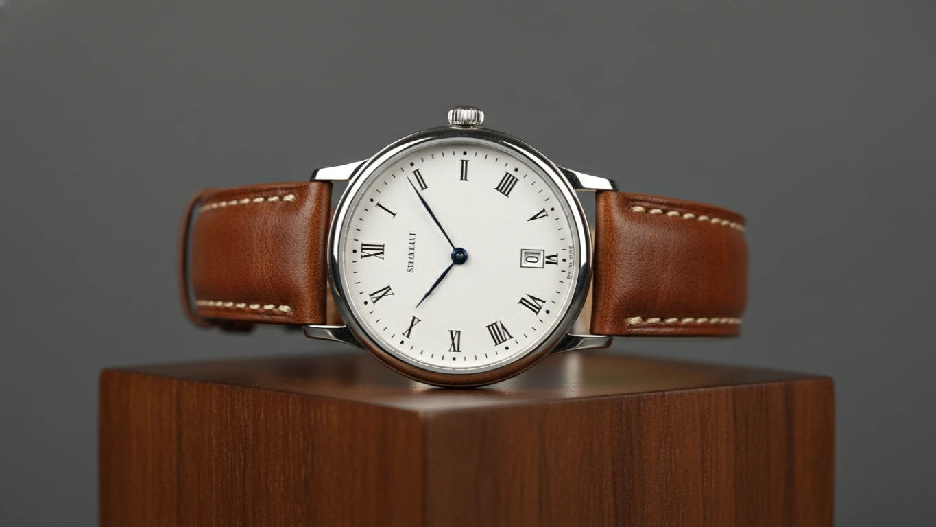 Relógio de Pulso Clássico com Pulseira de Couro