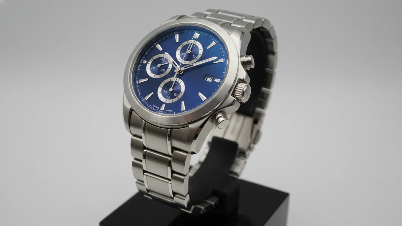 Relógio de Pulso com Detalhes Prateados