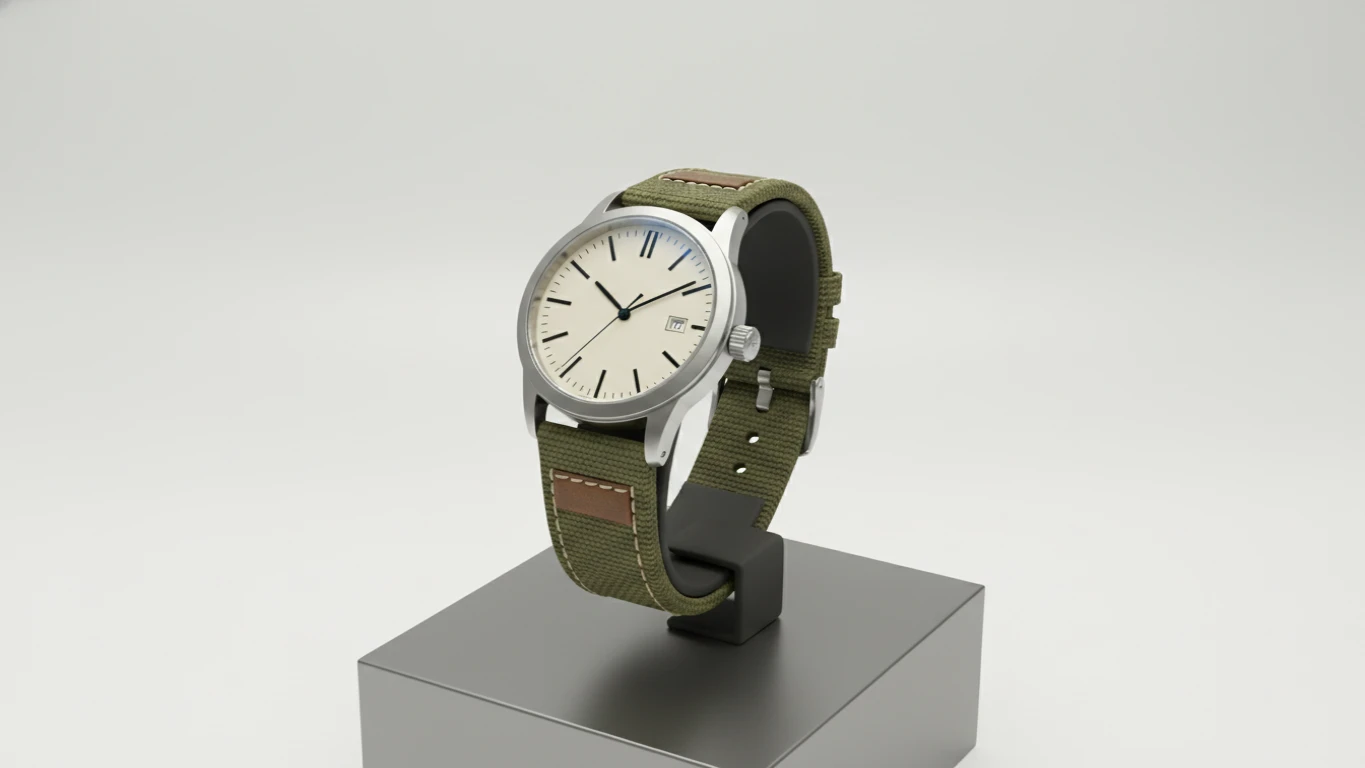 Relógio de Pulso com Pulseira de Lona