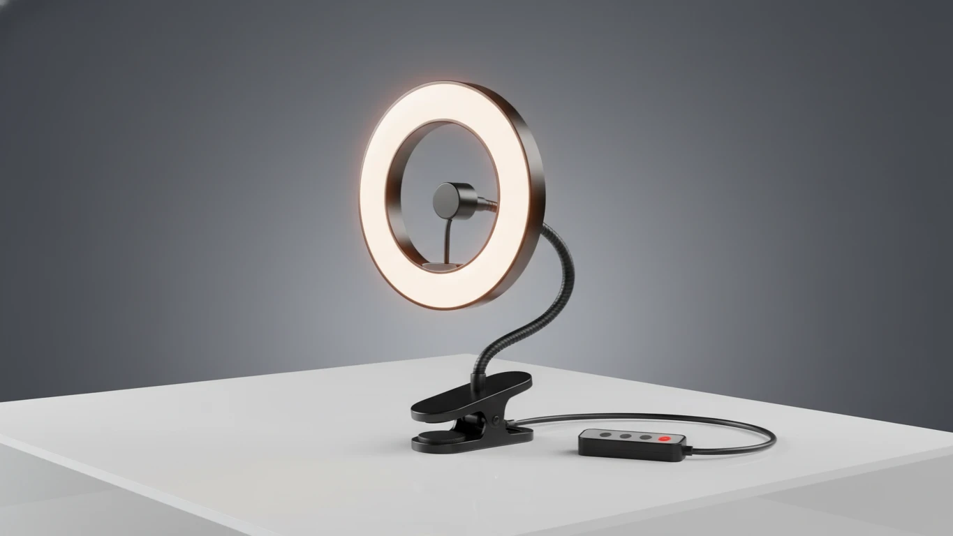 Ring Light Compacta para Webcams e Reuniões