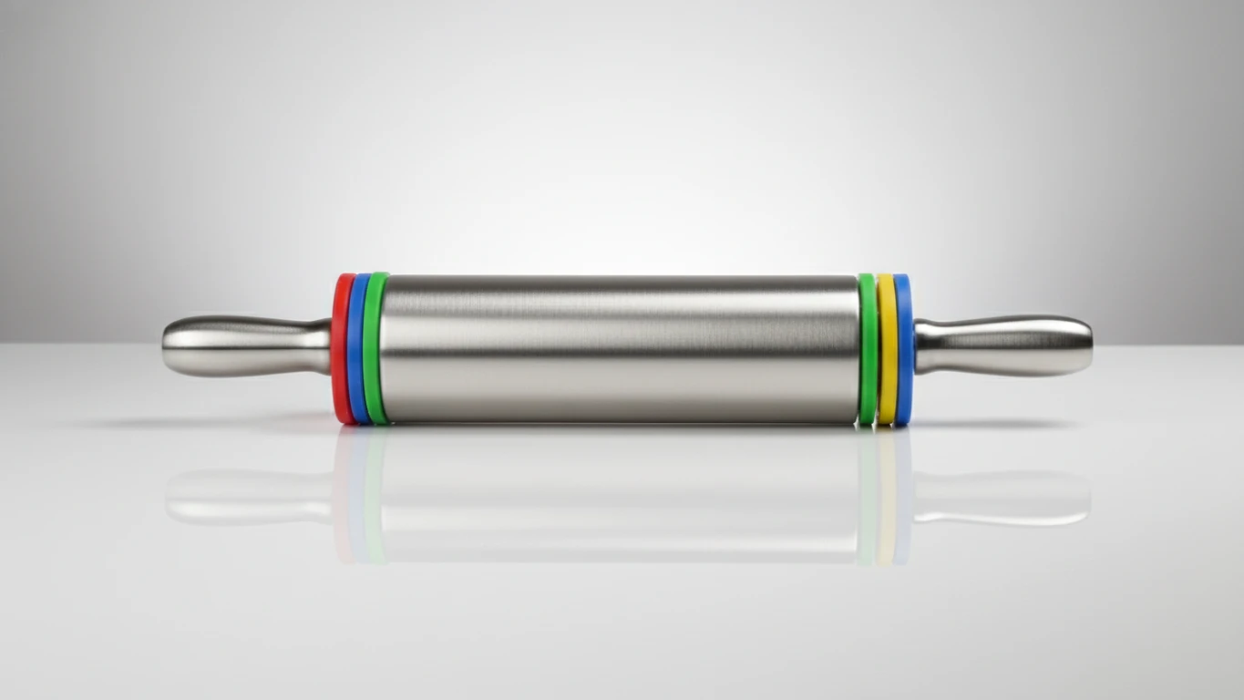 Rolo de Massa em Aço Inox com Anéis