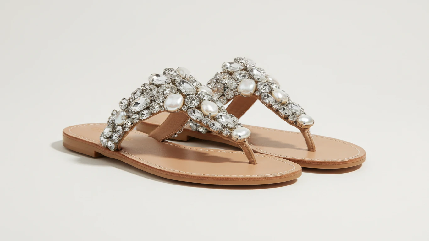 Sandália Rasteira de Pedrarias