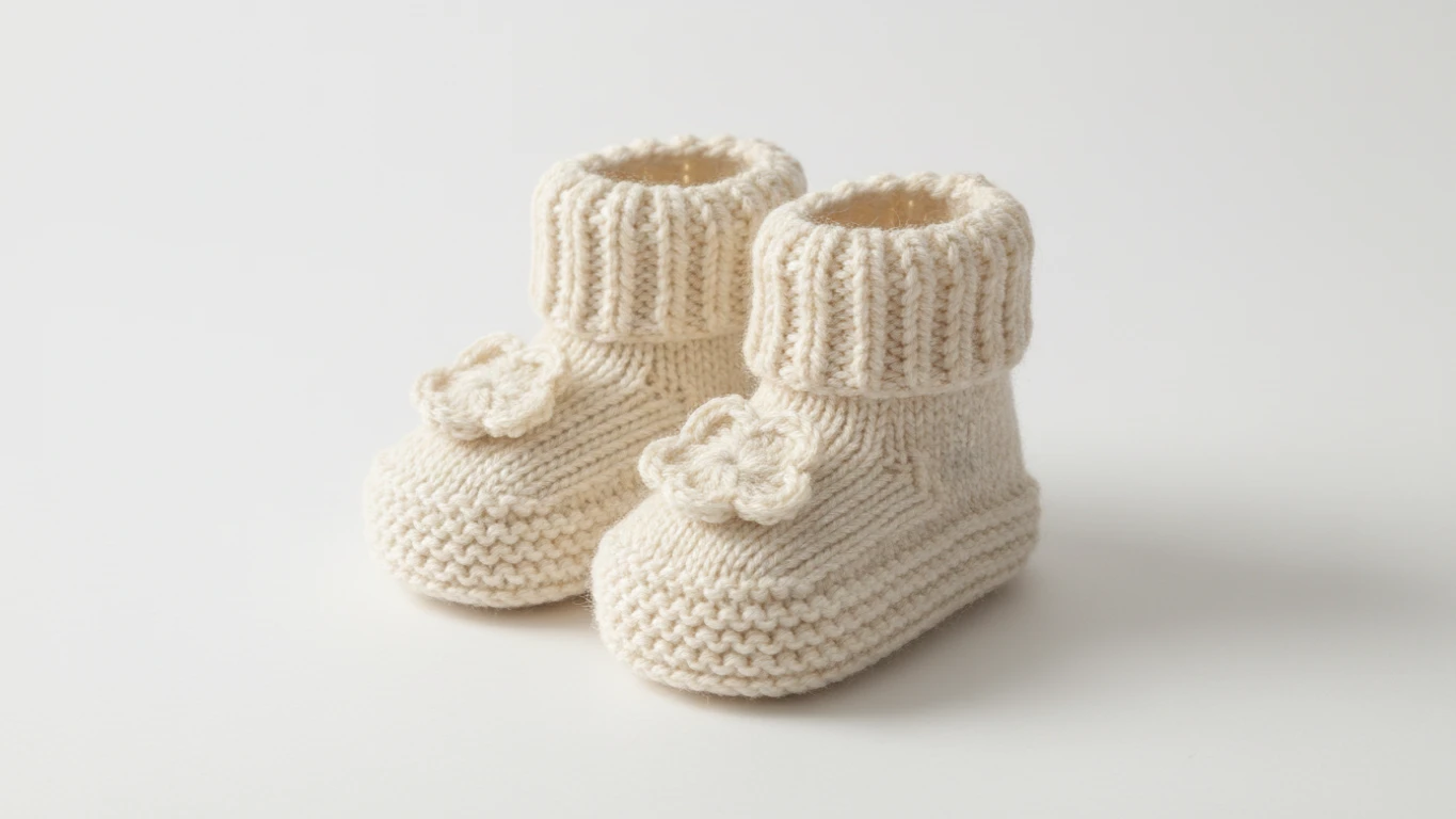 Sapatinho de Tricô Manual em Fio de Algodão