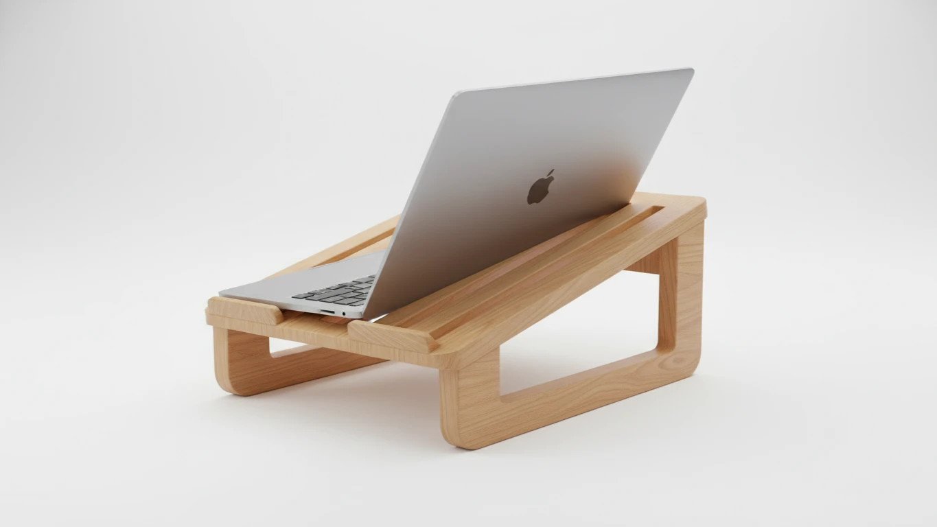 Suporte Ergonômico para Notebook em Madeira