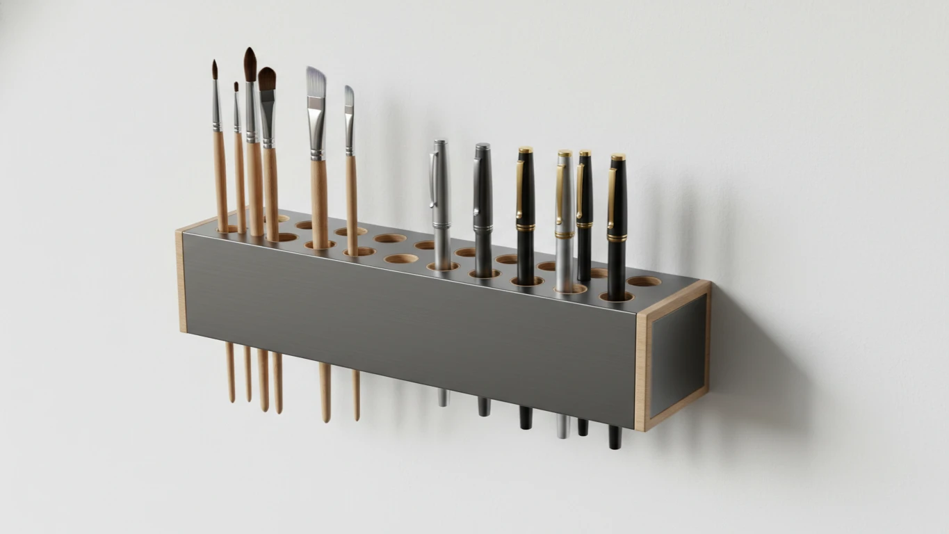 Suporte de Parede para Pincéis e Canetas