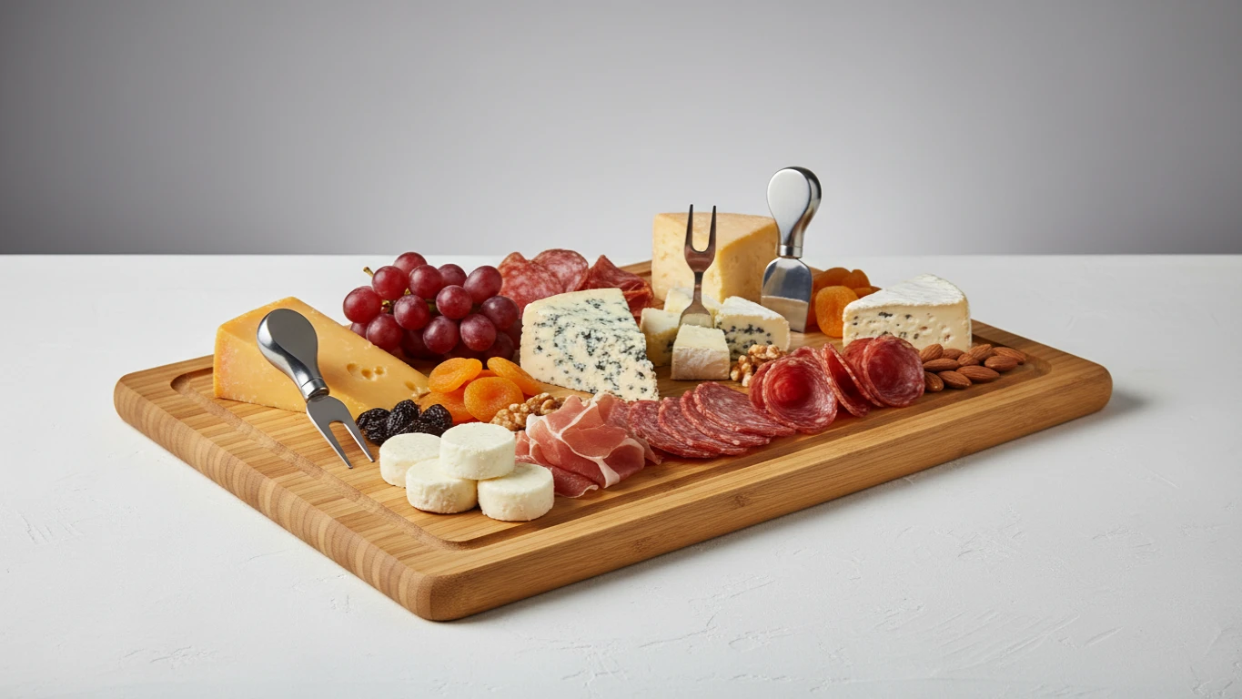 Tábua para Queijos e Frios em Bambu