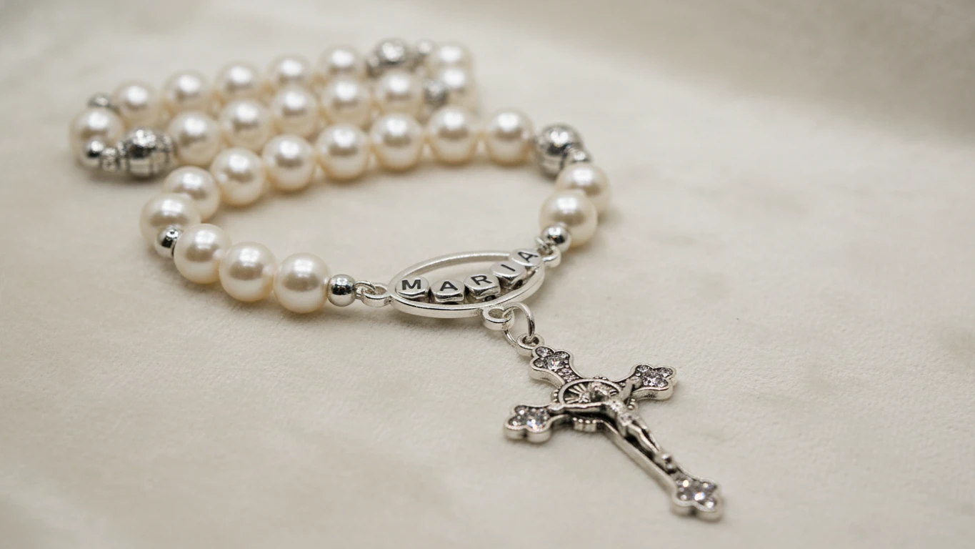 Terço de Pérolas com Nome