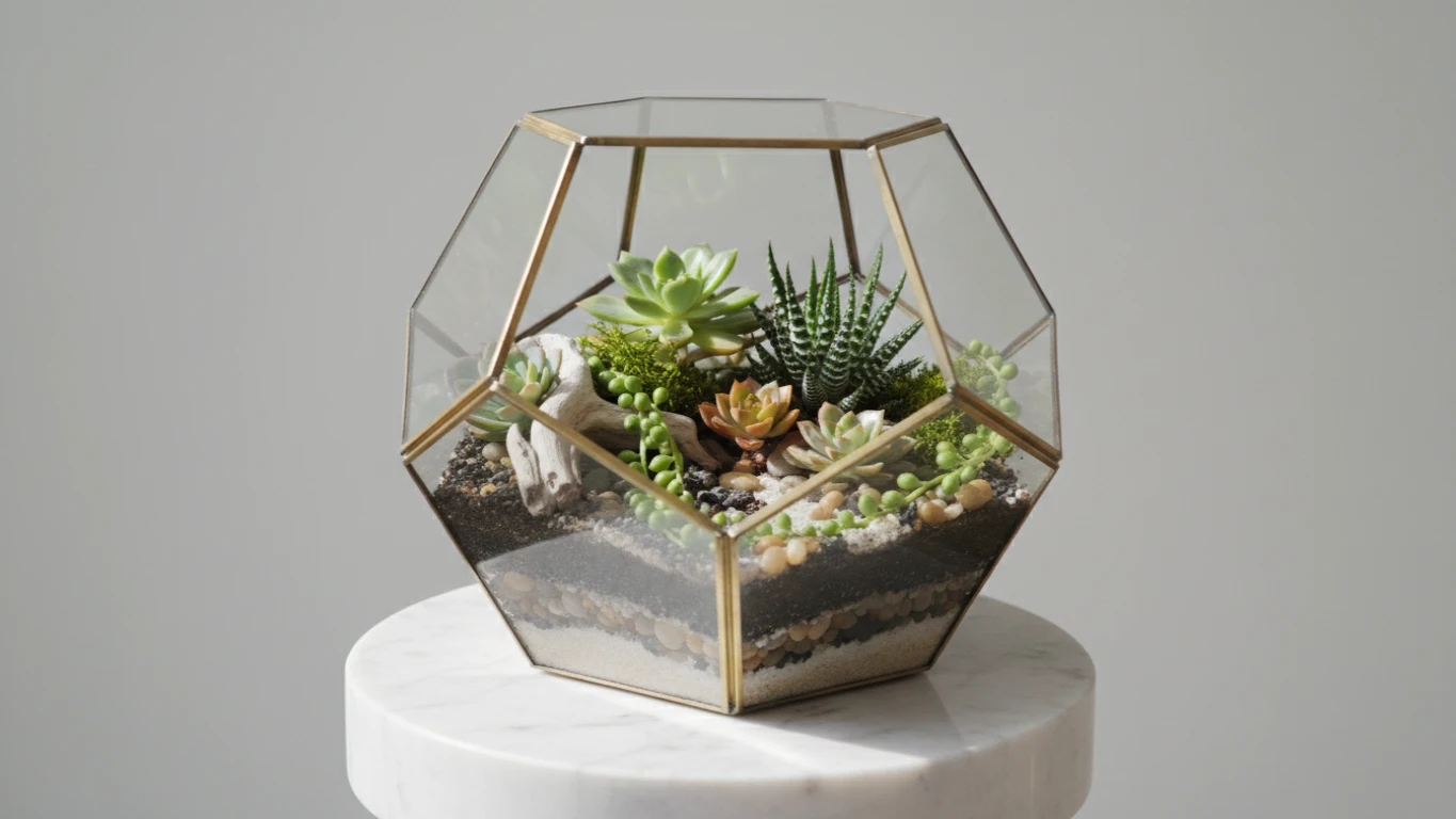 Terrário de Suculentas em Vidro