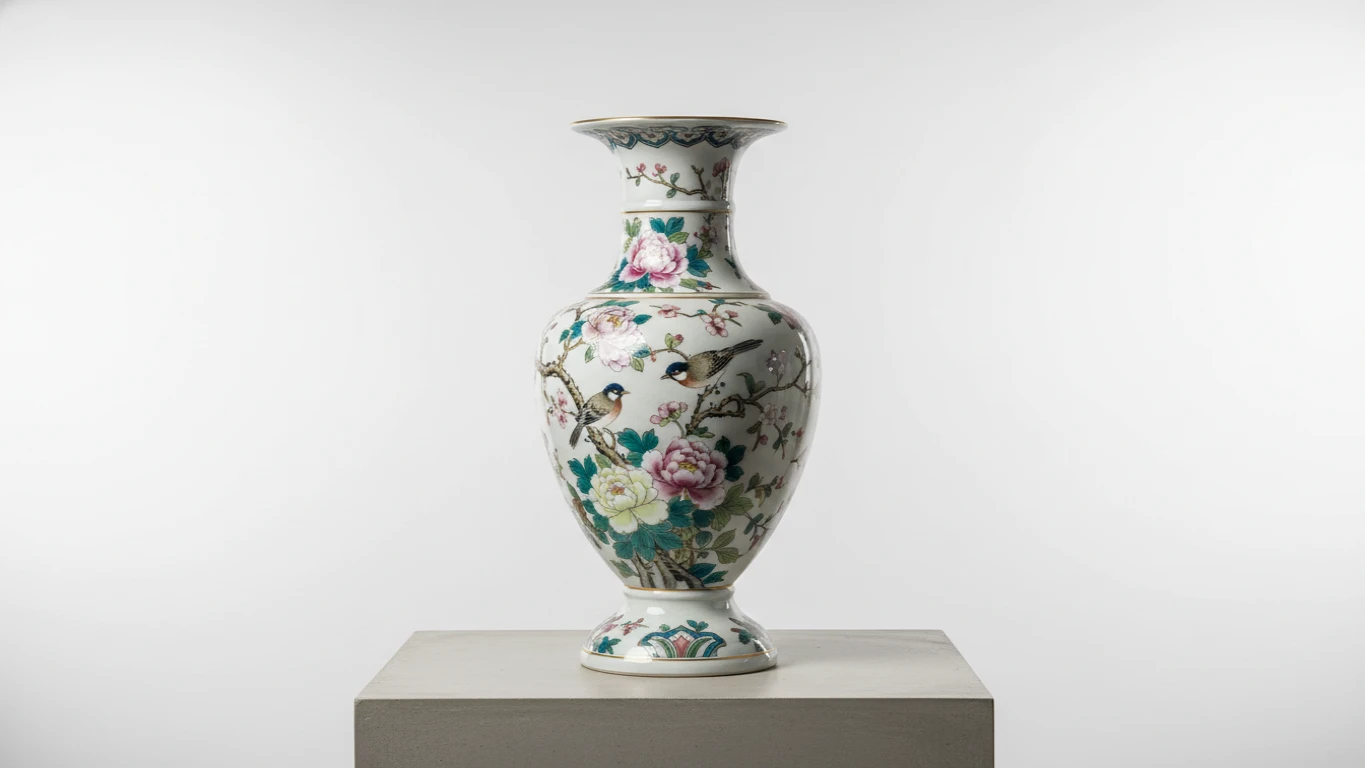 Vaso Decorativo de Porcelana Pintado à Mão