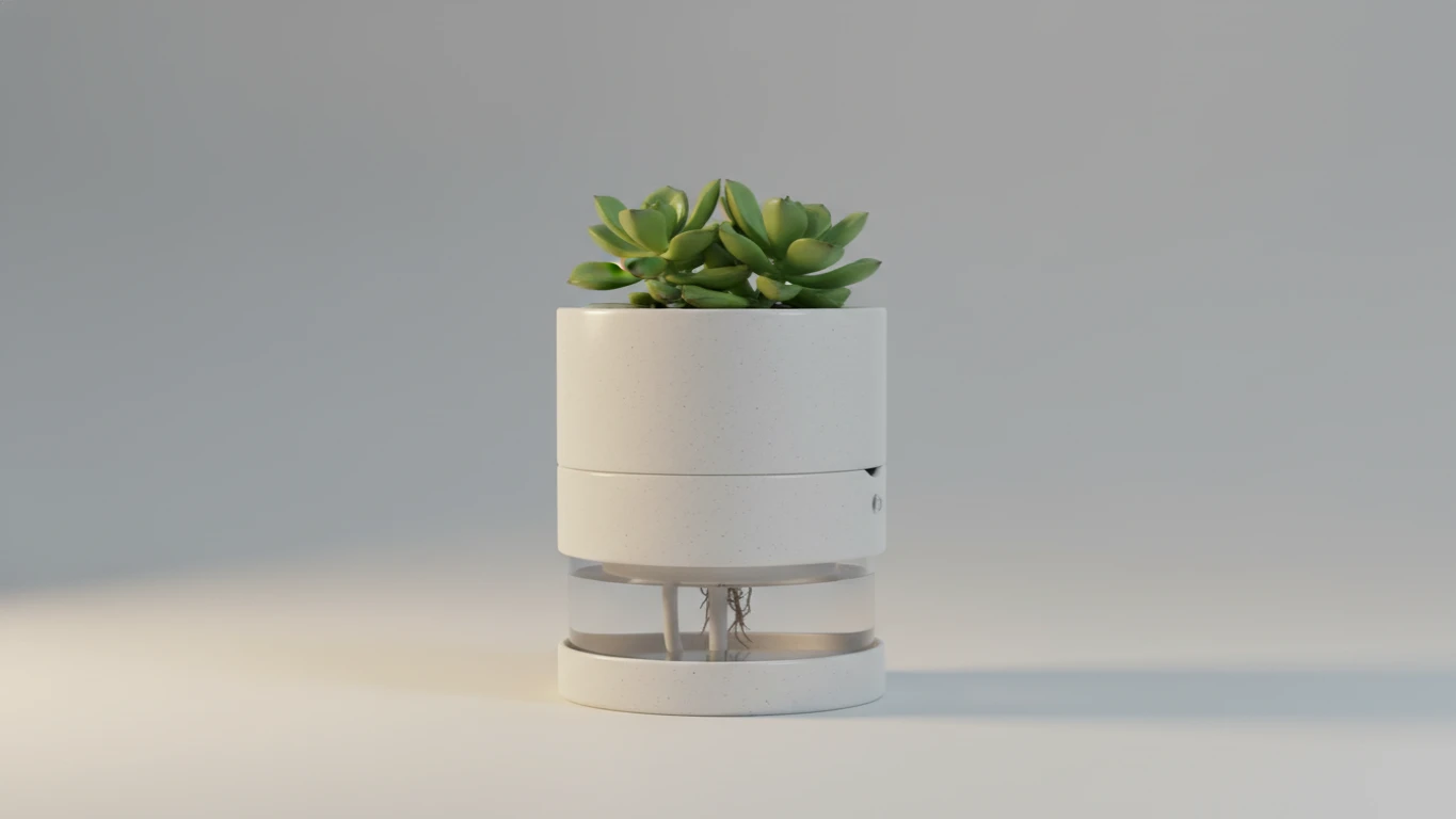 Vaso de Auto-irrigação com Design Minimalista