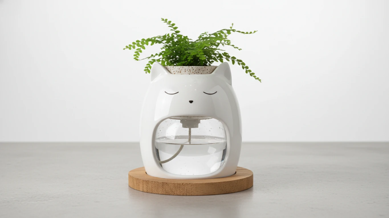 Vaso de Planta Auto-irrigável Gatinho
