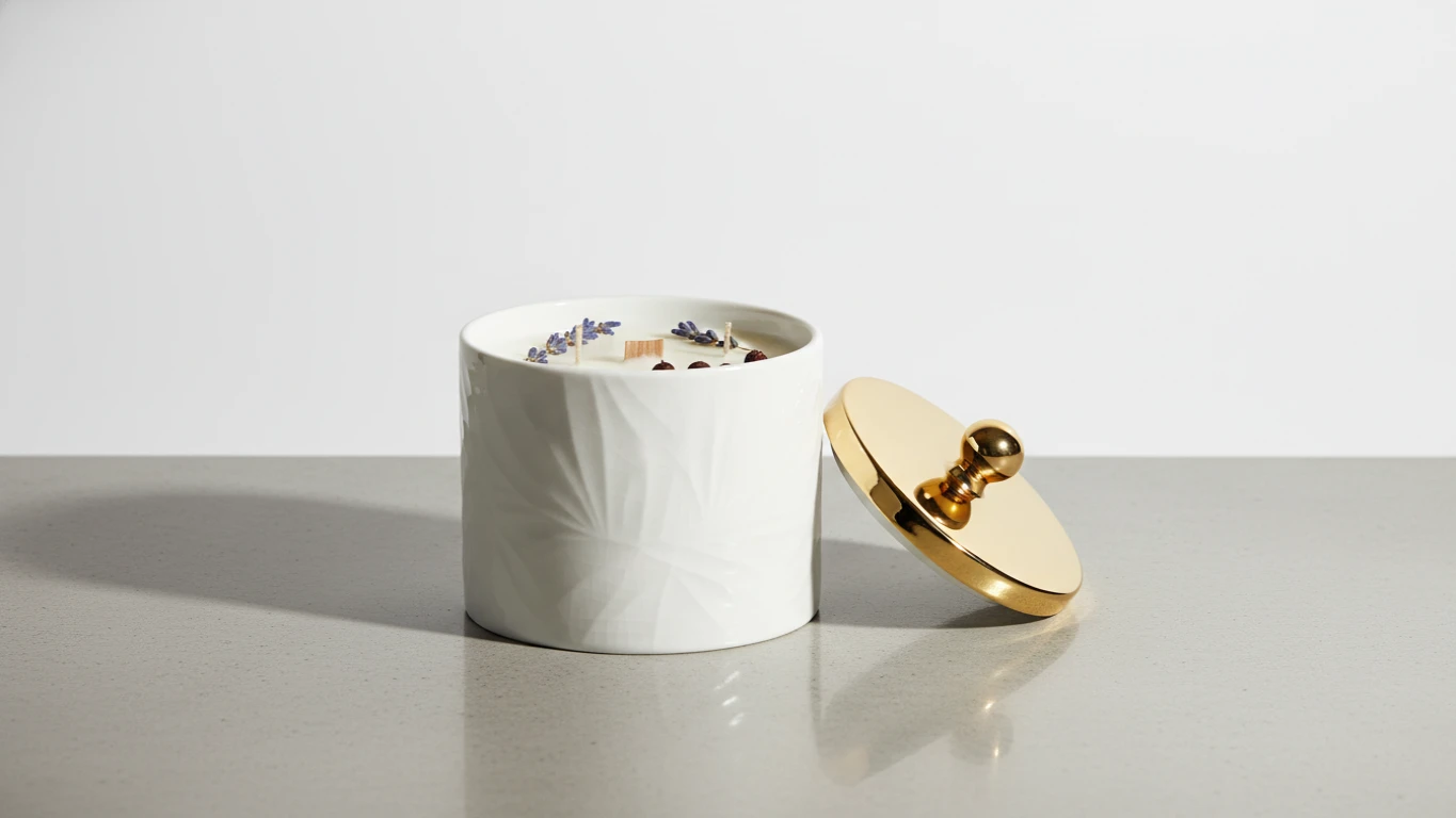 Vela Aromática Premium em Pote de Porcelana