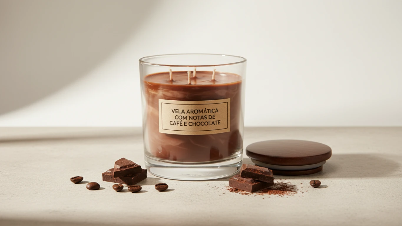 Vela Aromática com Notas de Café e Chocolate