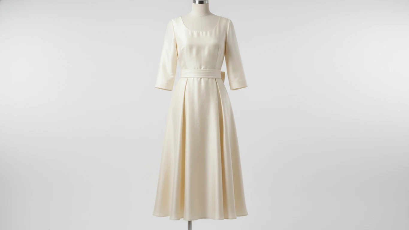 Vestido Midi de Corte Clássico e Elegante