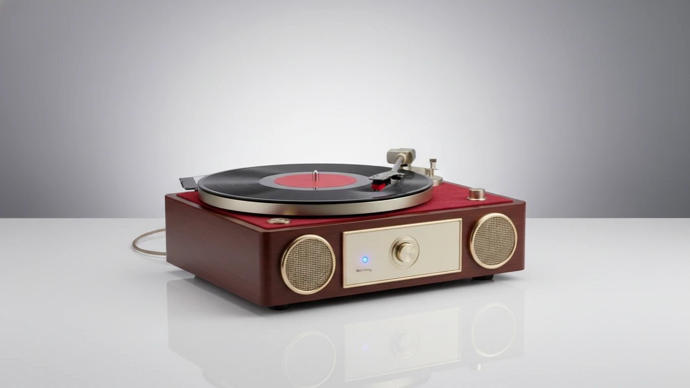 Vitrola de Vinil Retrô com Bluetooth