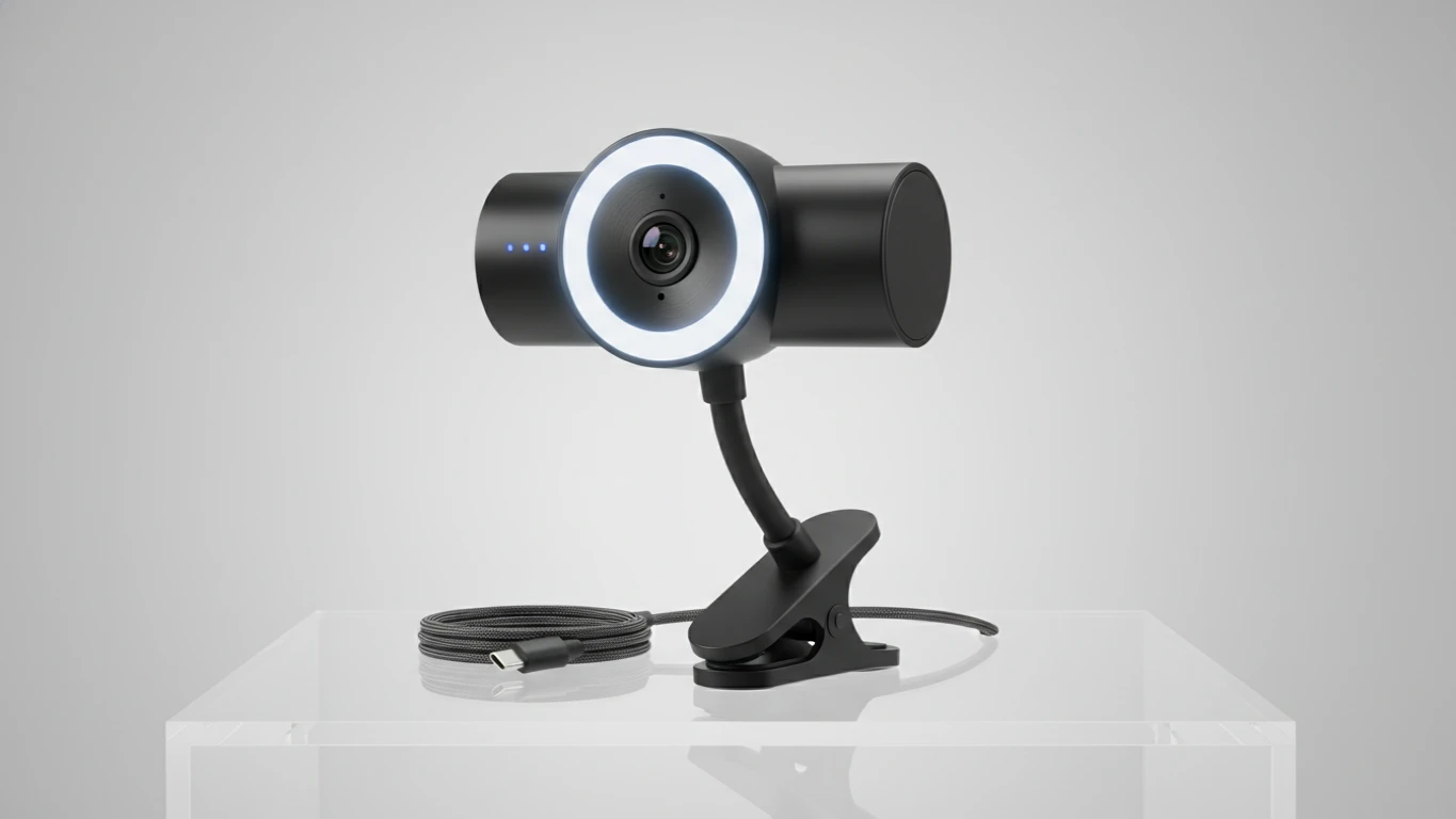 Webcam Full HD com Iluminação Integrada