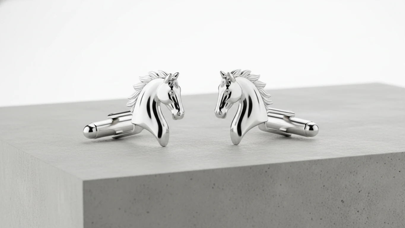 Abotoaduras de Camisa Formato Cavalo