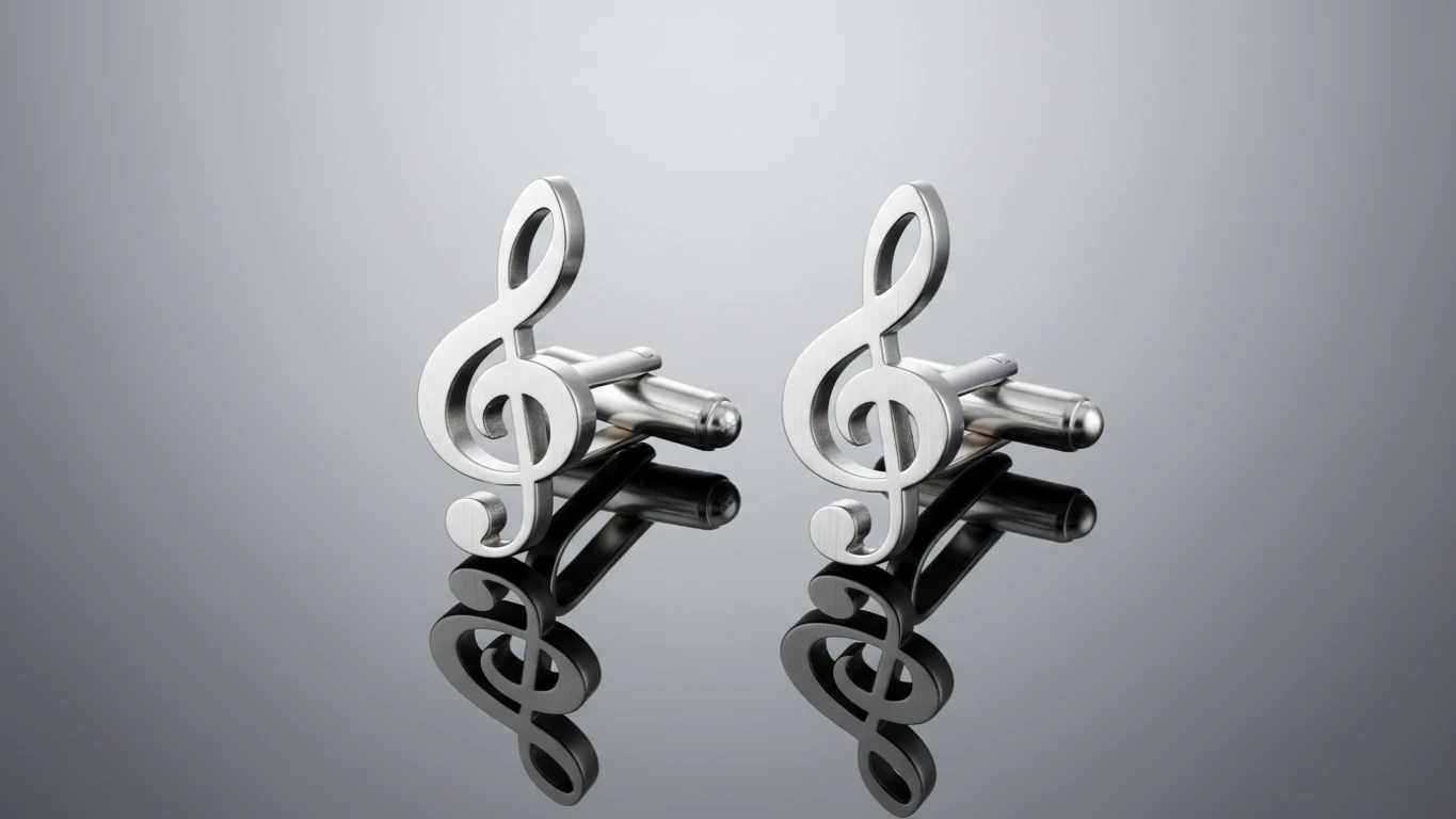 Abotoaduras de Prata Clave de Sol