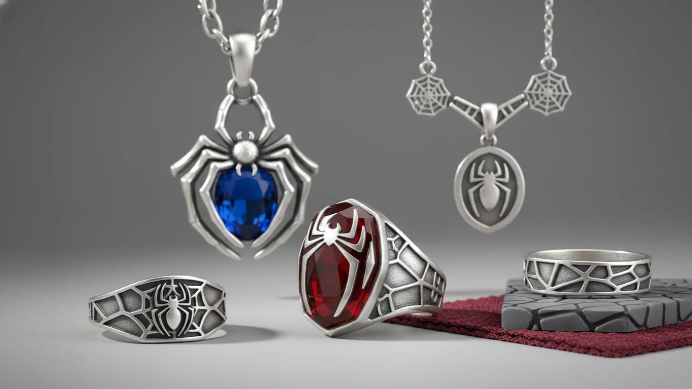 Acessórios de Prata (Anéis e Colares) do Homem-Aranha