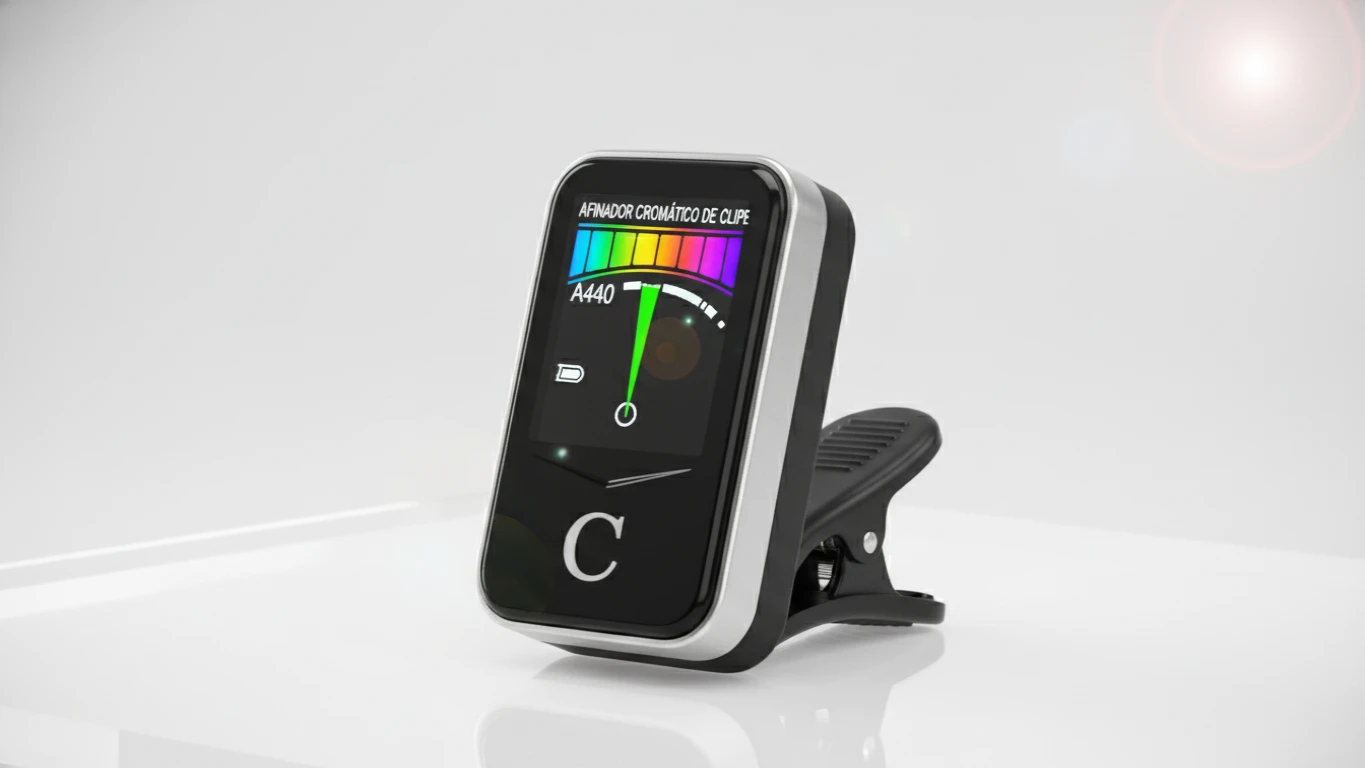 Afinador Cromático de Clipe com Tela Colorida