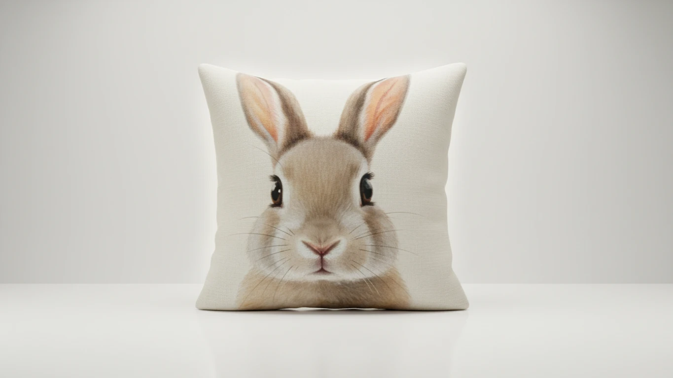Almofada Decorativa Rosto de Coelho