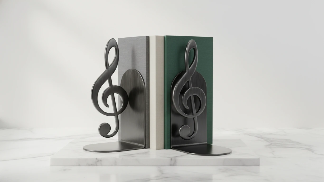 Aparador de Livros Clave de Sol em Metal