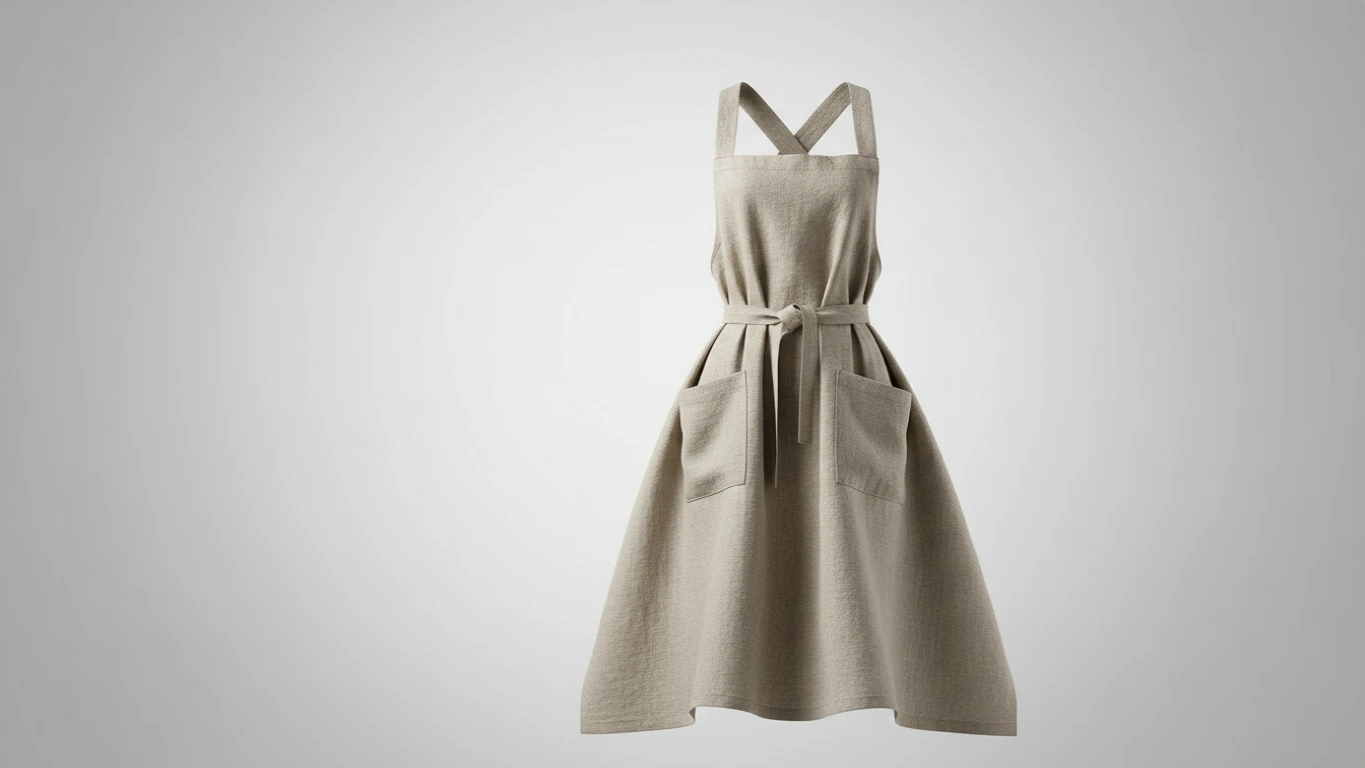 Avental de Linho Estilo Coreano