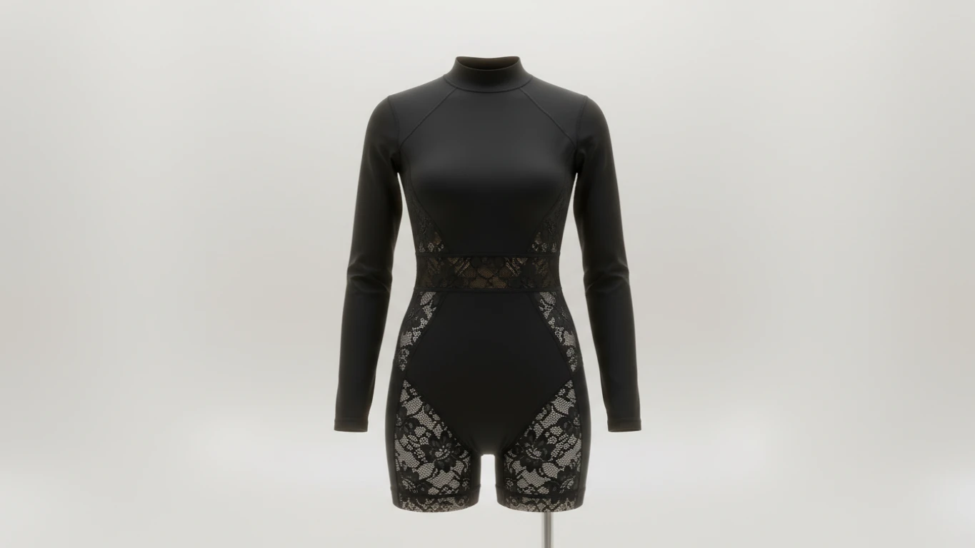 Body de Performance com Detalhes em Renda