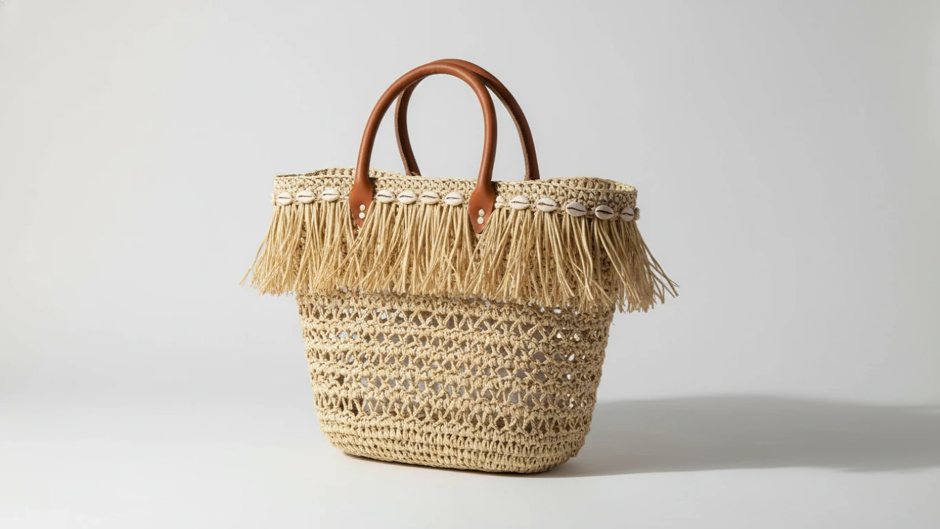 Bolsa de Praia em Palha Artesanal