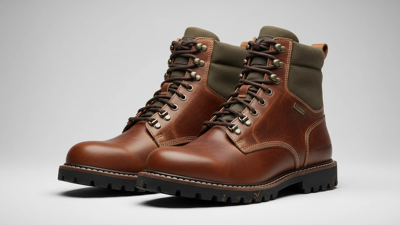 Bota de Couro Legítimo Impermeável
