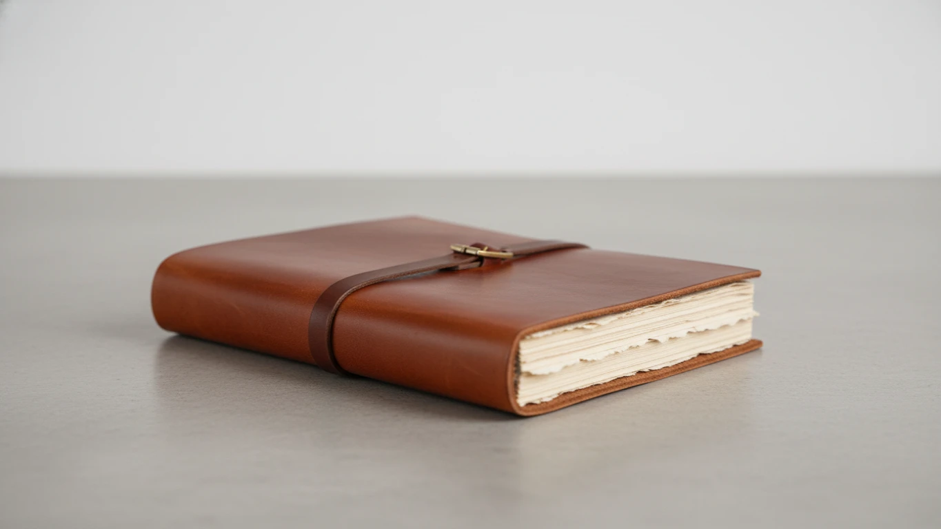 Caderno de Couro Italiano com Papel Especial