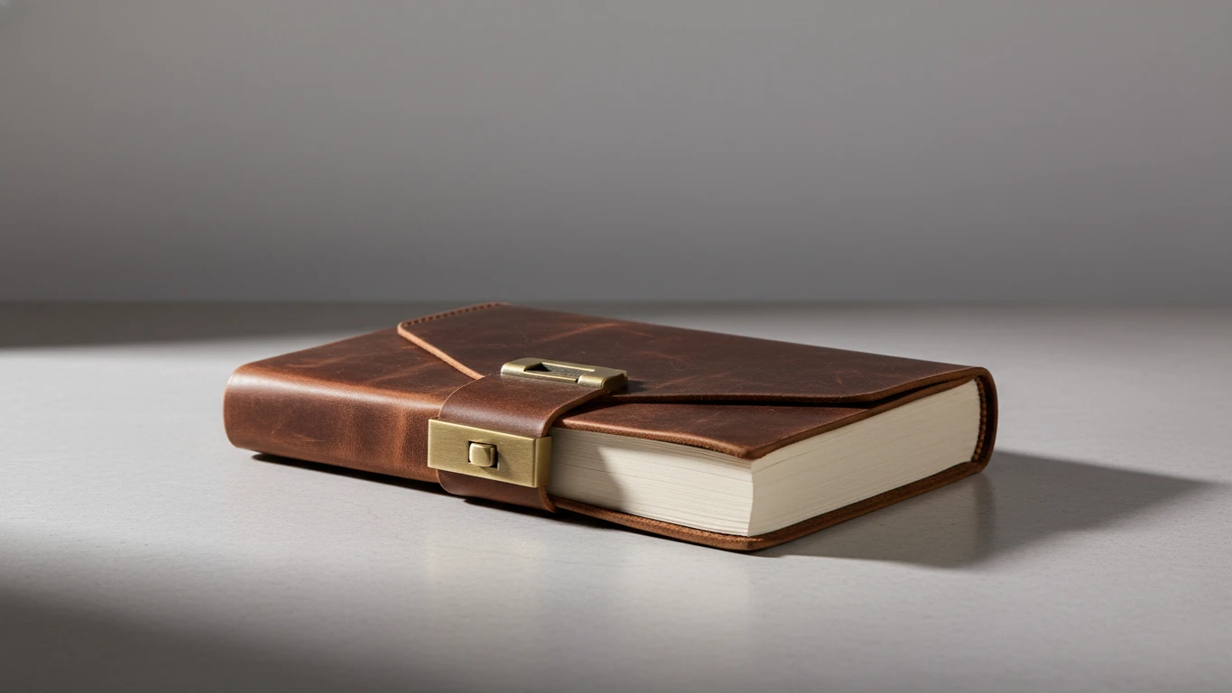 Caderno de Couro Legítimo com Fecho de Metal