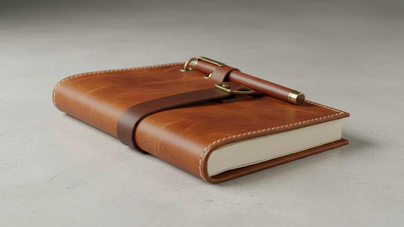 Caderno de Notas com Capa de Couro Legítimo