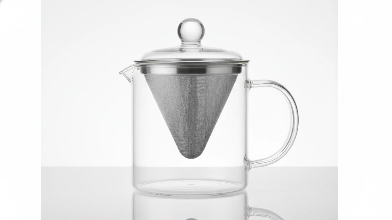 Cafeteira de Vidro Borossilicato com Filtro de Aço