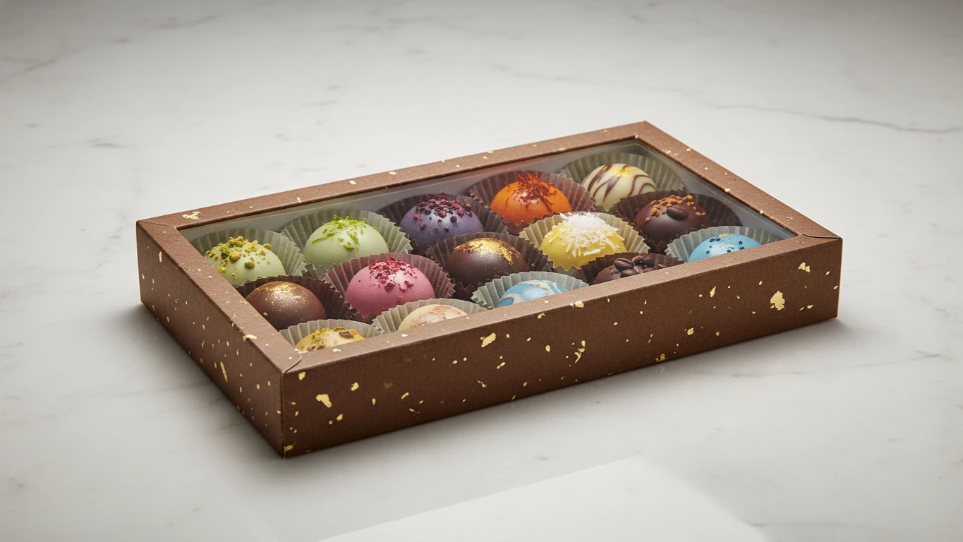 Caixa de Bombons Artesanais com Sabores Exóticos