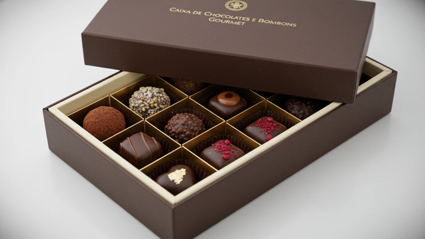 Caixa de Chocolates e Bombons Gourmet