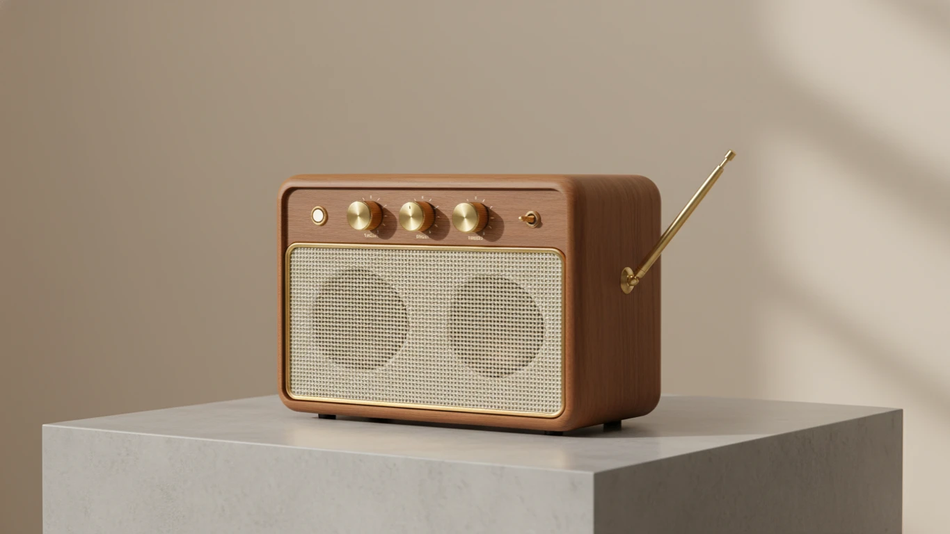 Caixa de Som Bluetooth com Estilo Retrô
