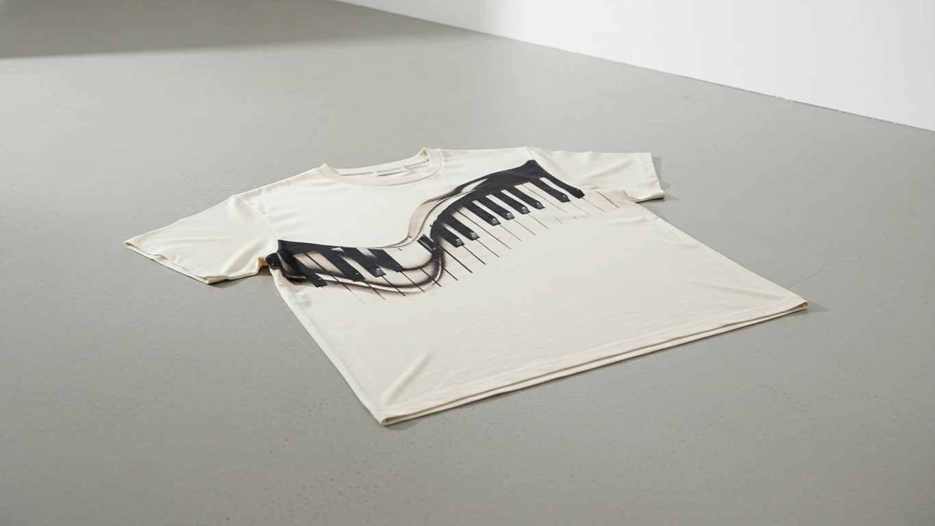 Camiseta de Algodão Pima com Estampa Piano