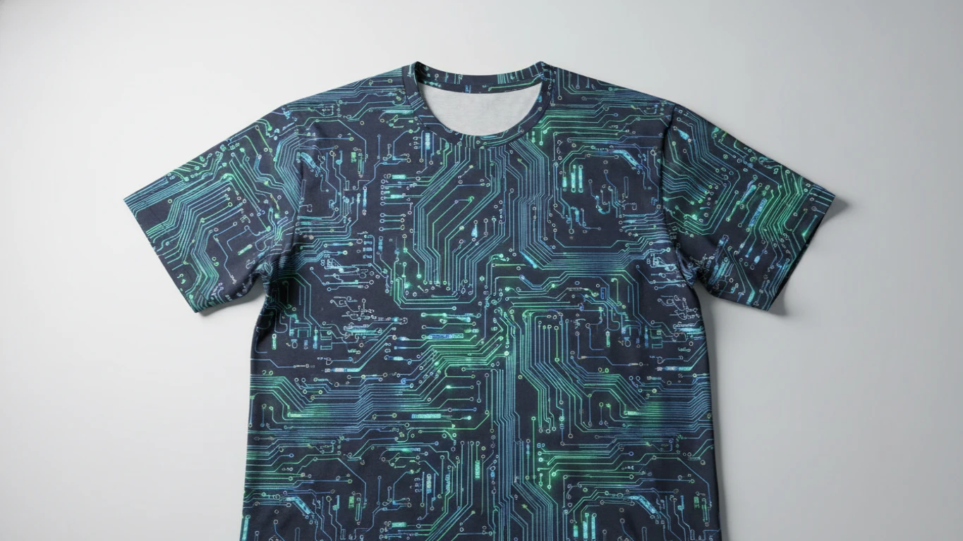 Camiseta de Algodão Premium com Estampa de Circuito