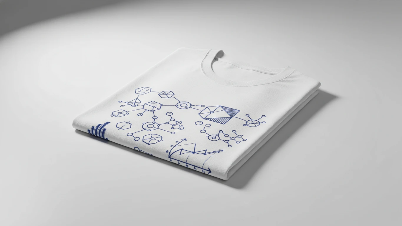 Camiseta de Algodão com Estampa Científica