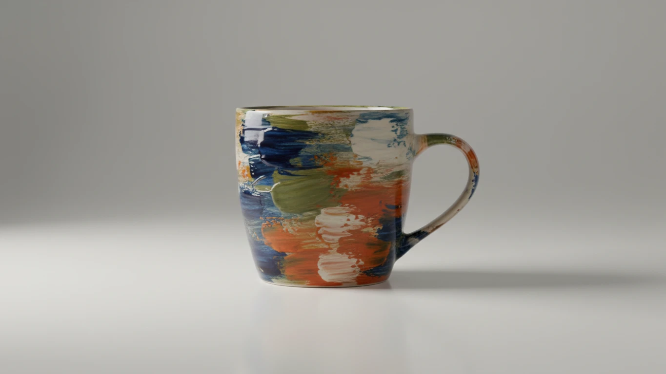 Caneca com Design de Pintura